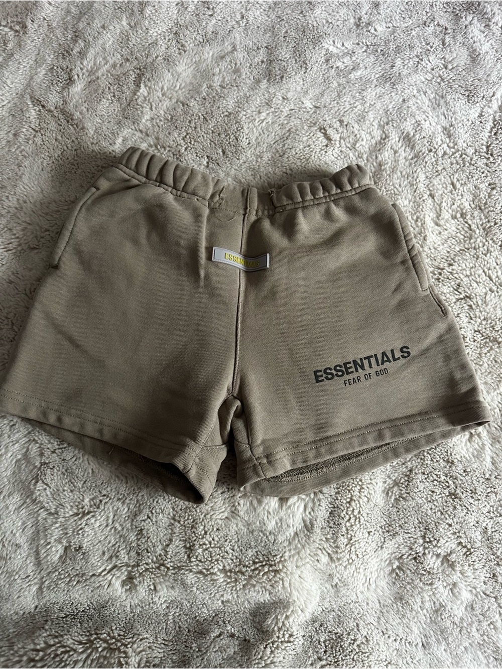 Boy’s Essentials Khaki Fleece Shorts with Logo Tab